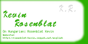 kevin rosenblat business card